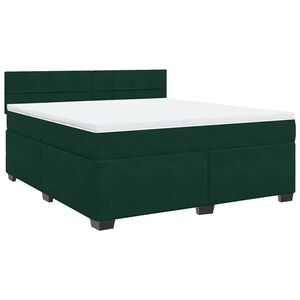 vidaXL Sommier &agrave; lattes de lit et matelas Vert fonc&eacute; 180x200cm Velours