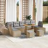 vidaXL Ensemble de canap&eacute; de jardin 10 pcs Beige et Gris clair
