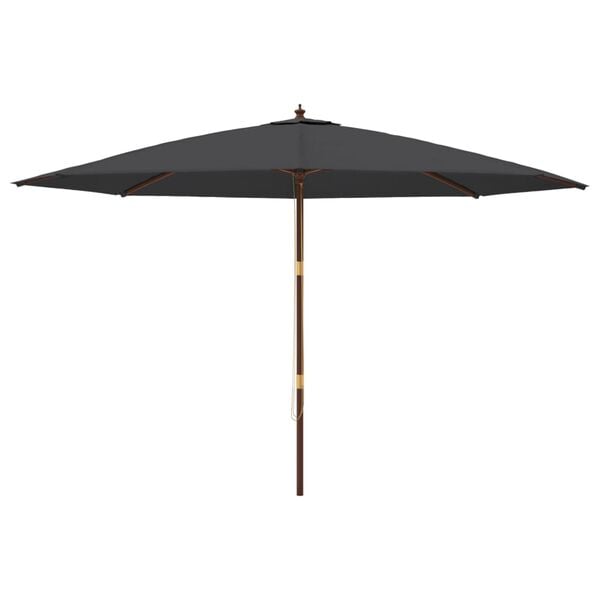 vidaXL Parasol de jardin avec m&acirc;t en bois noir 400x273 cm