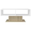 vidaXL Table basse blanc et ch&ecirc;ne sonoma bois d'ing&eacute;nierie