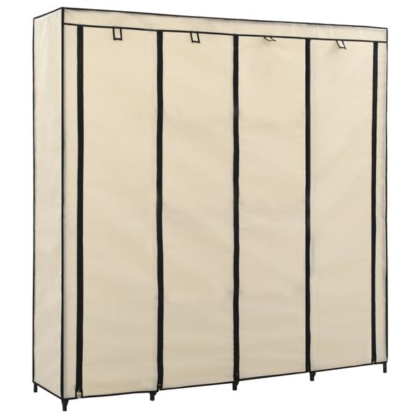 vidaXL Garde-robe avec 4 compartiments Cr&egrave;me 175x45x170 cm