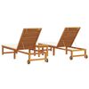 vidaXL Transat 3 pcs Marron 35 x 35 x 34cm Bois d'acacia massif