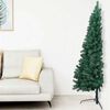 vidaXL Demi-arbre de No&euml;l artificiel pr&eacute;-&eacute;clair&eacute; et boules vert 120 cm
