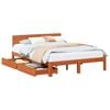 vidaXL Cadre de lit avec tiroir 3 pcs Cire marron Bois de Pin Massif