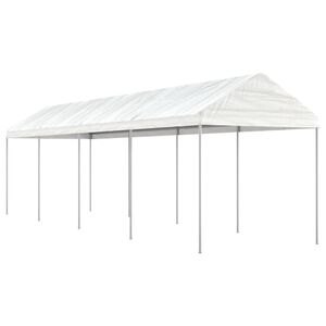 vidaXL Belv&eacute;d&egrave;re avec toit blanc 8,92x2,28x2,69 m poly&eacute;thyl&egrave;ne