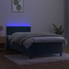 vidaXL Sommier &agrave; lattes de lit avec matelas LED Bleu fonc&eacute; 100x200 cm