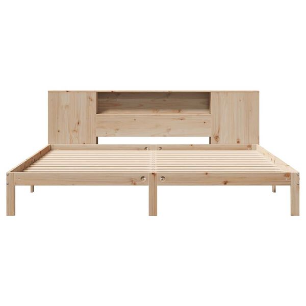 vidaXL Lit bibliothèque sans matelas 200x200 cm bois massif de pin