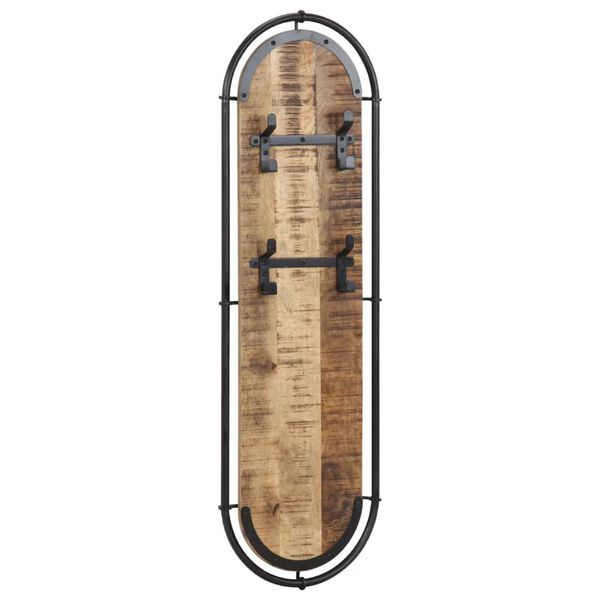 vidaXL Porte-manteaux muraux 4 crochets 2pcs bois massif manguier brut