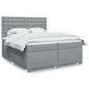 vidaXL Sommier &agrave; lattes de lit avec matelas Gris clair 200x200cm Tissu
