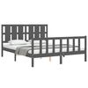 vidaXL Cadre de lit sans matelas gris bois de pin massif
