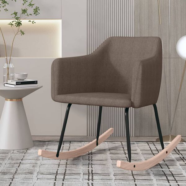 vidaXL Chaise &agrave; bascule Taupe Tissu