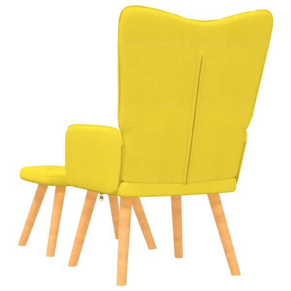 vidaXL Chaise de relaxation avec tabouret Jaune moutarde Tissu