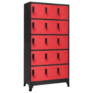 vidaXL Armoire &agrave; casiers Anthracite et rouge 90x40x180 cm Acier