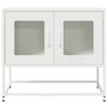 vidaXL Meuble TV blanc 68x39x60,5 cm acier laminé à froid