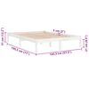 vidaXL Cadre de lit sans matelas blanc bois massif 140x190 cm
