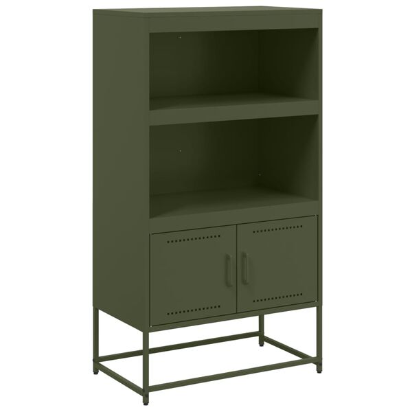 vidaXL Buffet haut vert olive 68,5x38,5x123,5 cm acier