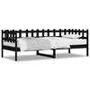 vidaXL Lit de jour sans matelas noir 90x190 cm bois de pin massif