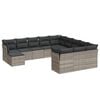 vidaXL Salon de jardin avec coussins 12 pcs gris clair r&eacute;sine tress&eacute;e
