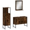 vidaXL Ensemble d'armoires de salle de bain 3 pcs ch&ecirc;ne fum&eacute;