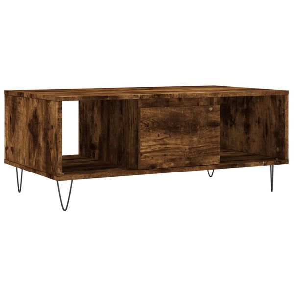 vidaXL Table basse Ch&ecirc;ne fum&eacute; 90x50x36,5 cm Bois d'ing&eacute;nierie