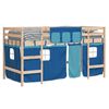 vidaXL Lit mezzanine enfants avec rideaux sans matelas bleu 90x200cm