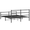 vidaXL Cadre de lit métal sans matelas avec pied de lit noir 150x200cm