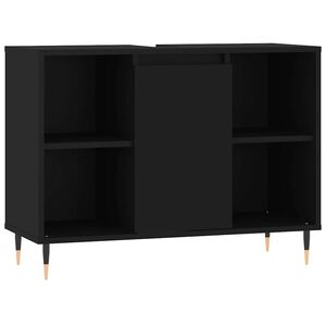 vidaXL Armoire de salle de bain noir 80x33x60 cm bois d'ing&eacute;nierie