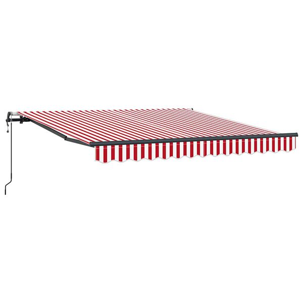 vidaXL Auvent R&eacute;tractable Rouge et Blanc 350 x 250 cm