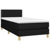 vidaXL Sommier &agrave; lattes de lit avec matelas Noir 90x200 cm Tissu
