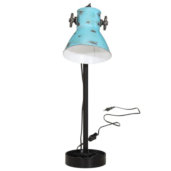 vidaXL Lampe de bureau 25 W bleu d&eacute;lav&eacute; 15x15x55 cm E27