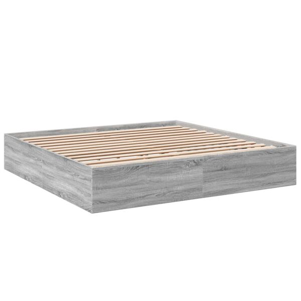 vidaXL Cadre de lit sans matelas sonoma gris 180x200 cm