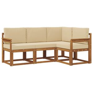 vidaXL Ensemble de canap&eacute;s d'ext&eacute;rieur 4 pcs Naturel et Beige