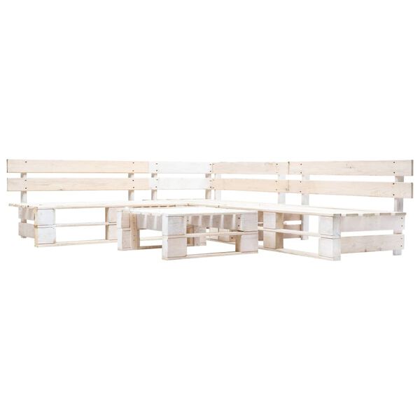 vidaXL Salon de jardin palette 4 pcs Bois Blanc