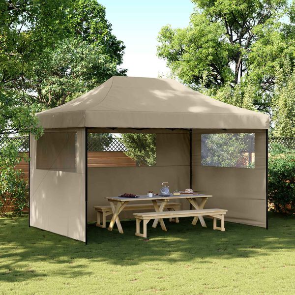 vidaXL Tente de f&ecirc;te Taupe 279 x 410 x 315 cm Tissu Oxford