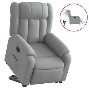 vidaXL Fauteuil inclinable &eacute;lectrique gris clair tissu