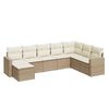 vidaXL Salon de jardin avec coussins 8 pcs beige r&eacute;sine tress&eacute;e