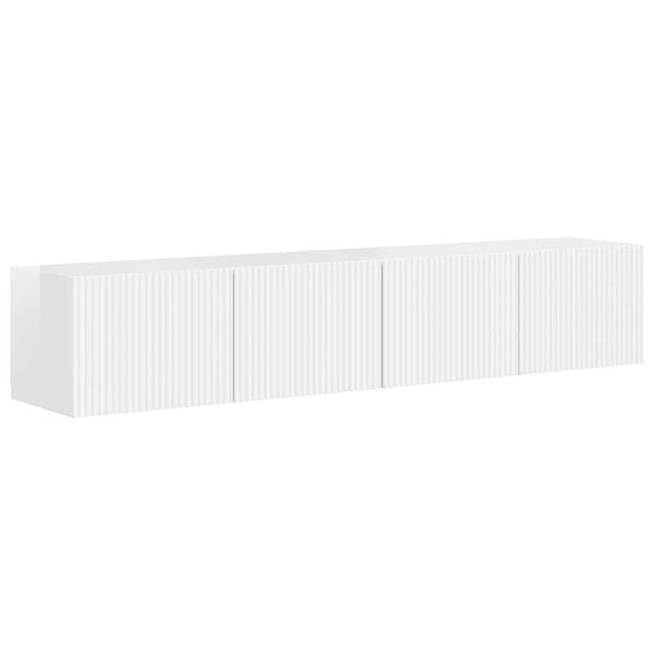 vidaXL Meuble TV mural 2 pcs Blanc Brillant 78,5 x 31 x 29,5 cm