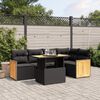 vidaXL Salon de jardin 6 pcs avec coussins noir résine tressée