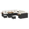 vidaXL Ensemble de canap&eacute; de jardin 13 pc Noir polyrotin