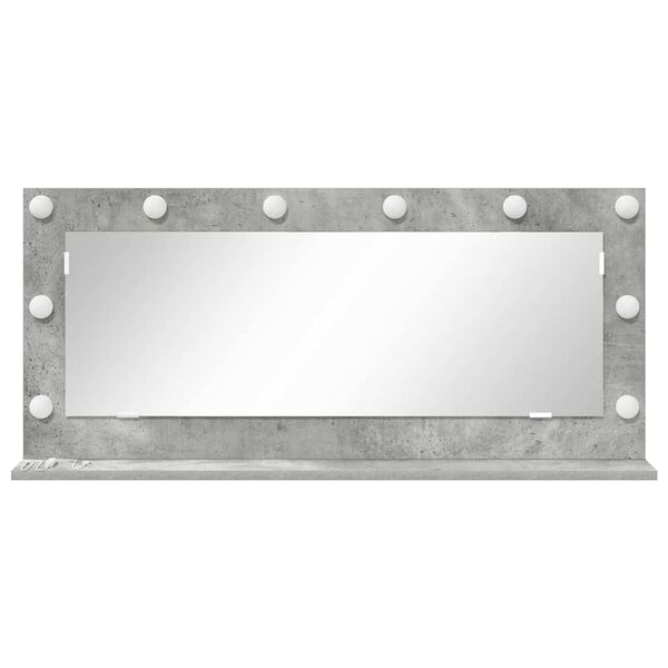 vidaXL Miroir de vanité avec miroir Gris béton 100 x 45 x 18 cm