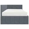 vidaXL Cadre de lit d'angle avec matelas 2 pcs Gris Velours