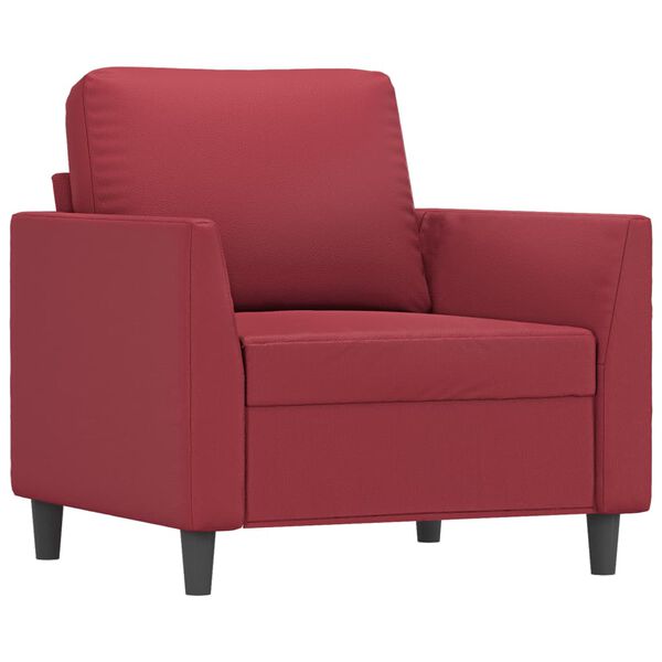 vidaXL Ensemble de canap&eacute;s 3 pcs et coussins Rouge bordeaux Similicuir
