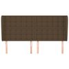 vidaXL T&ecirc;te de lit avec oreilles Marron fonc&eacute; 203x23x118/128 cm Tissu