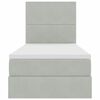 vidaXL Lit avec rangement et matelas Gris clair 90 x 190 cm Velours
