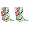 vidaXL Coussins de chaise de jardin dossier haut lot de 2 multicolore