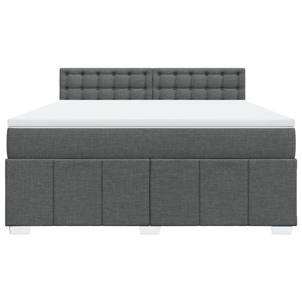 vidaXL Sommier à lattes de lit avec matelas Gris foncé 180x200cm Tissu