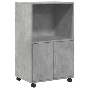 vidaXL Armoire &agrave; roulettes gris b&eacute;ton 55x40x91 cm bois d'ing&eacute;nierie
