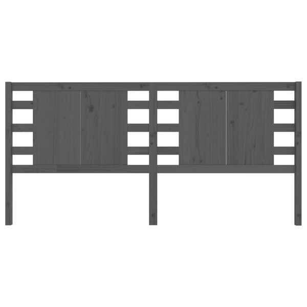 vidaXL Tête de lit Gris 146x4x100 cm Bois massif de pin