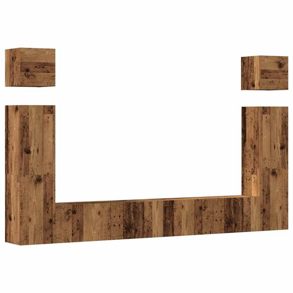 vidaXL Ensemble de meuble TV mural 6 pcs vieux bois bois d'ing&eacute;nierie