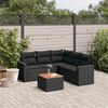 vidaXL Salon de jardin 6 pcs avec coussins noir r&eacute;sine tress&eacute;e